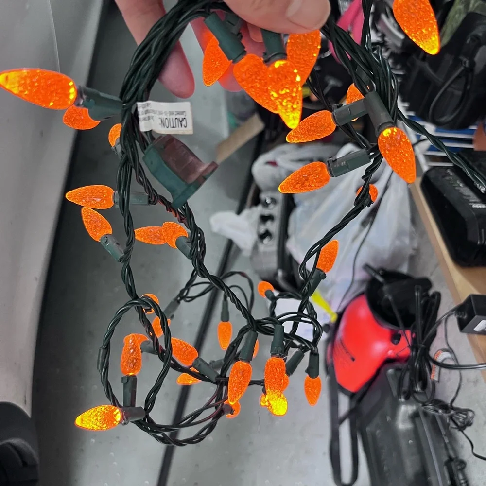 New out of Box Strawberry Style Orange String Lights ANY USE Lights NEW GUC